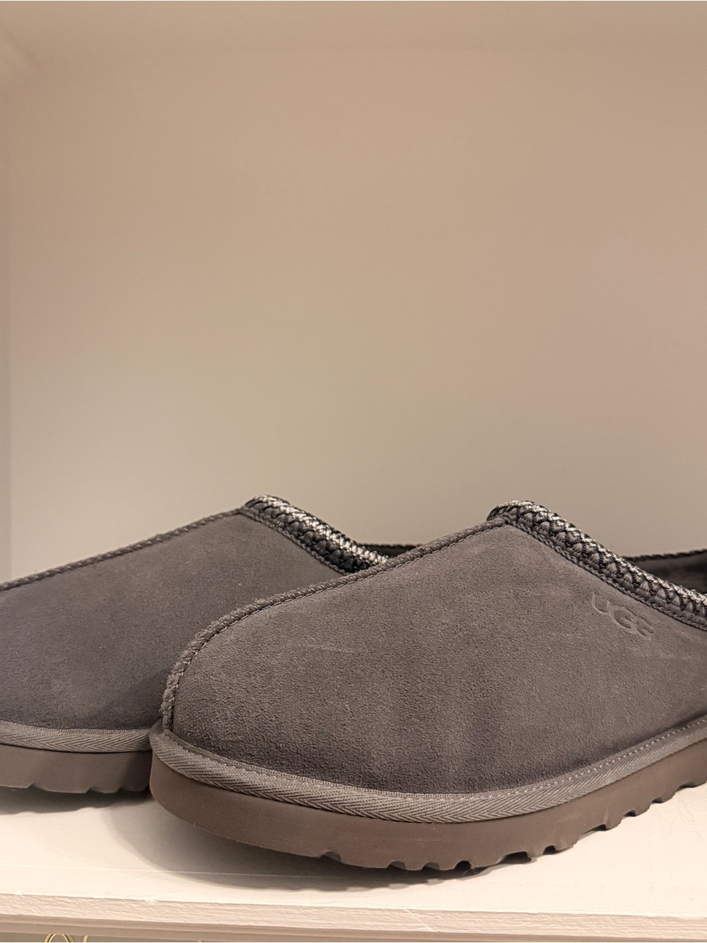 UGG Men’s Charcoal Gray Suede Slip-On Mule